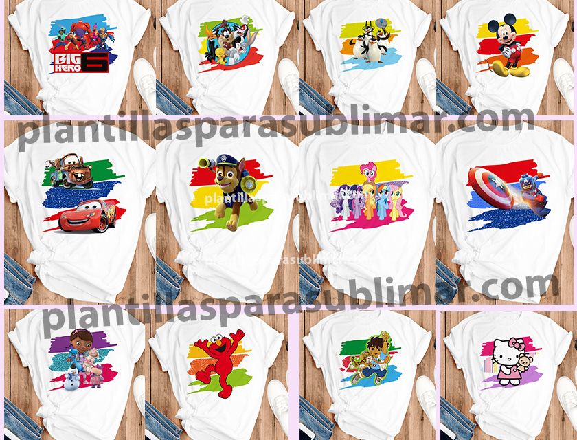 25-playeras-infantiles-Sublimacion-Caricaturas