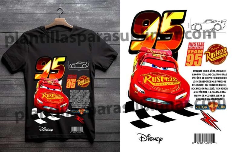 Cars Rayo mcqueen Playera DTF Sublimacion – Plantillas para sublimar