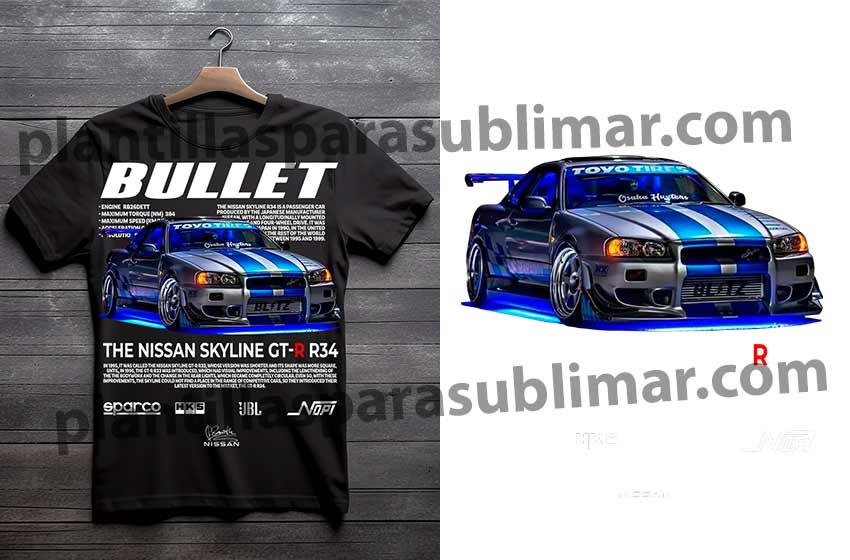 Nissan Skyline GTR 34 DTF Plantilla