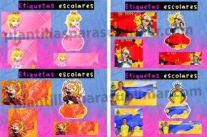 Peach Pokemon Ronaldo Etiquetas escolares