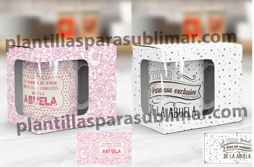 Plantillas Frasees abuela tazas sublimar