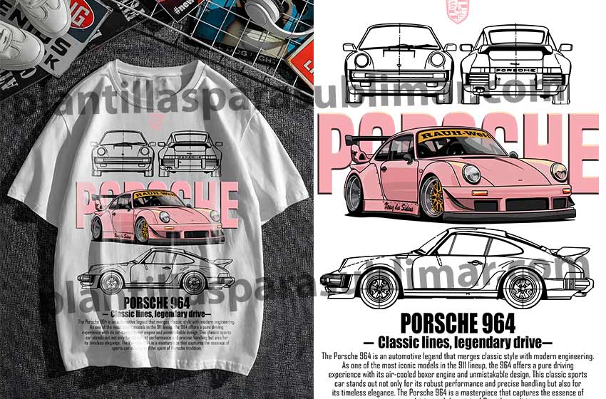 Porsche 964 Sublimacion Esquema Plantilla