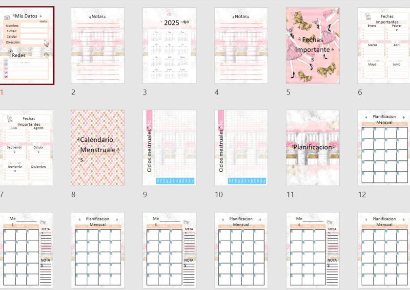 Agenda mujer editable powerpoint