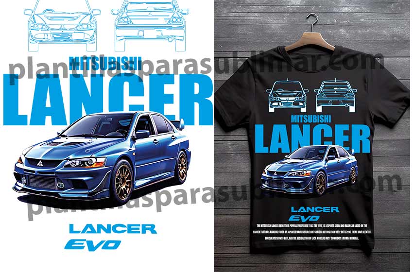 Mitsubishi Lancer evo DTF Playera