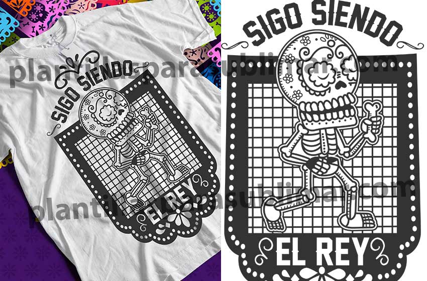 sigo-siendo-el-rey-papel-picado-Vector