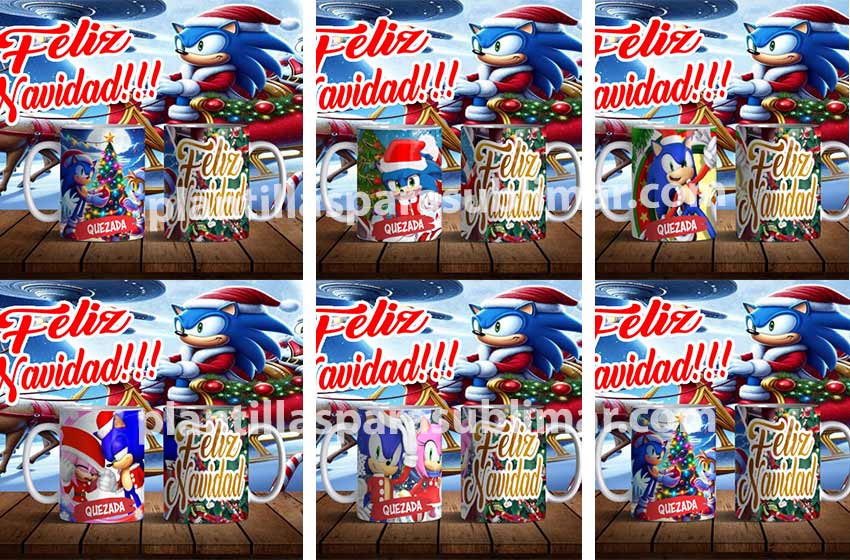 Sonic-Navideño-tazas-sublimar