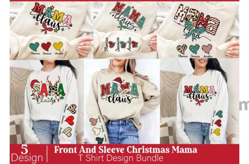 5-diseños-mama-claus-Navidad-playera-plantilla