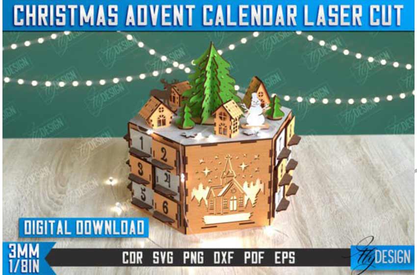 Calendario-navidad-Corte-laser