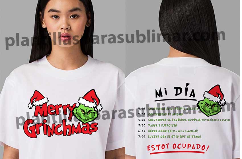 Grinch mi dia agenda playera sublimar