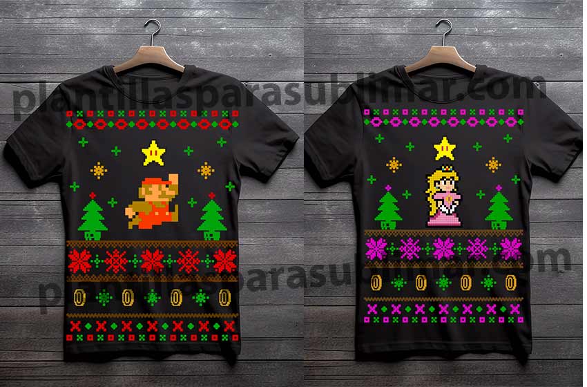 mARIO Princesa peach ugly navidad vector