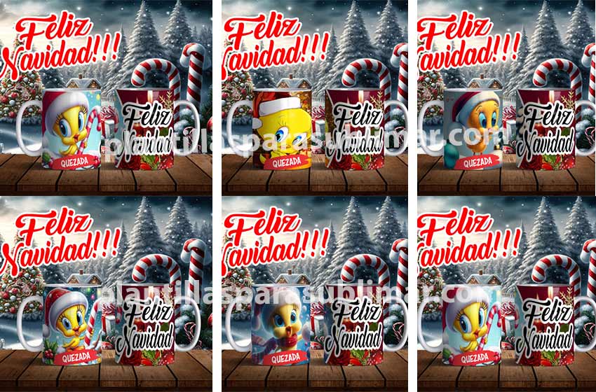 piolin-feliz-navidad-plantilla-taza