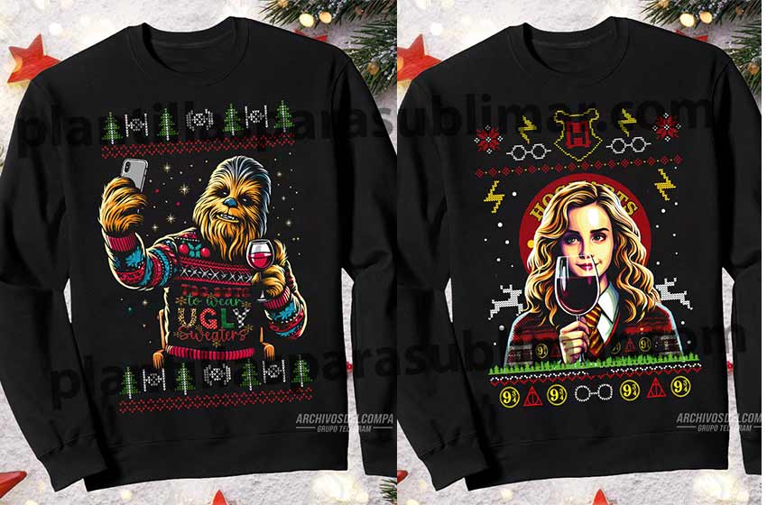 sweater ugly plantillas DTF Navidad