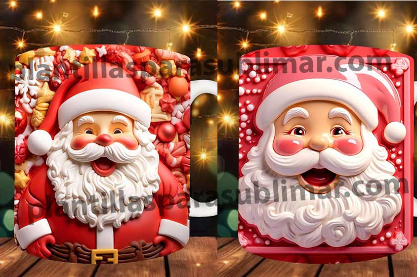 Santa-efecto-3d-taza