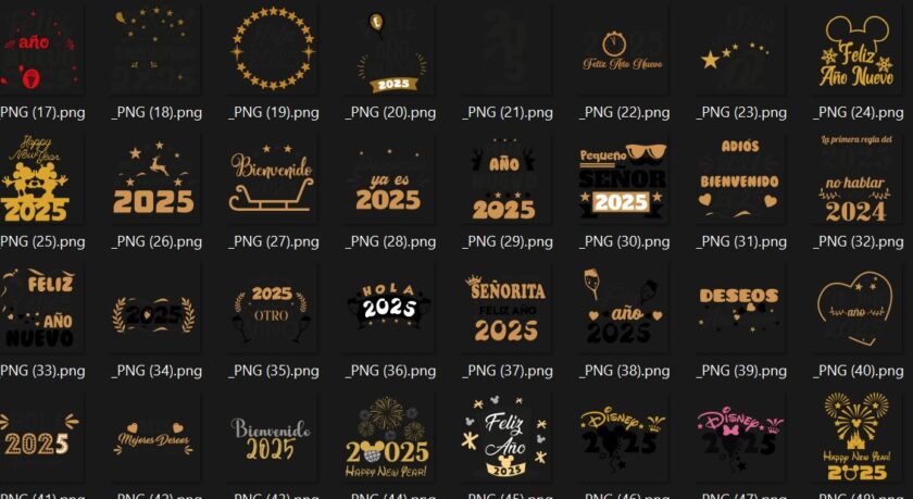 Vectores 2025 Año nuevo sublimacion corte DTF