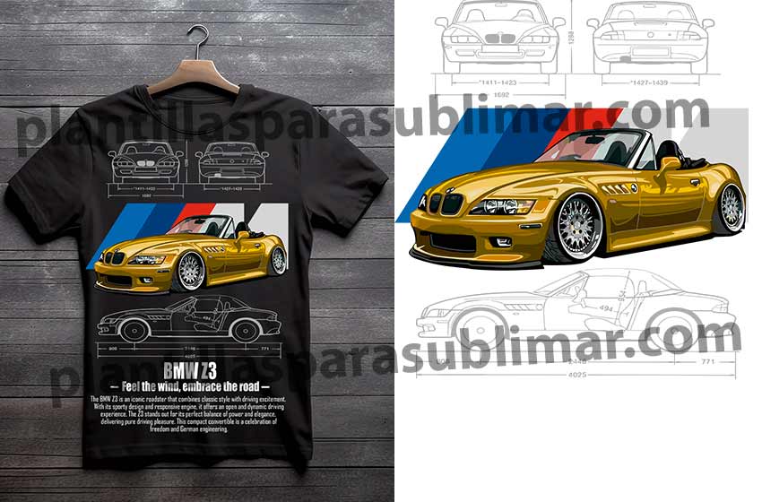 BMW z3 plantilla playera Dtf