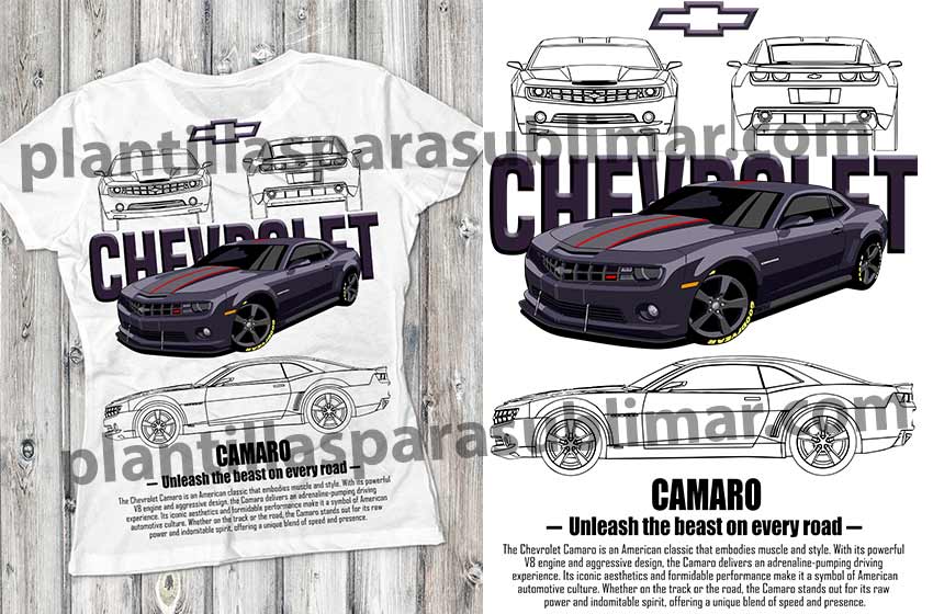 Chevrolet Camaro Playera sublimar estadistica