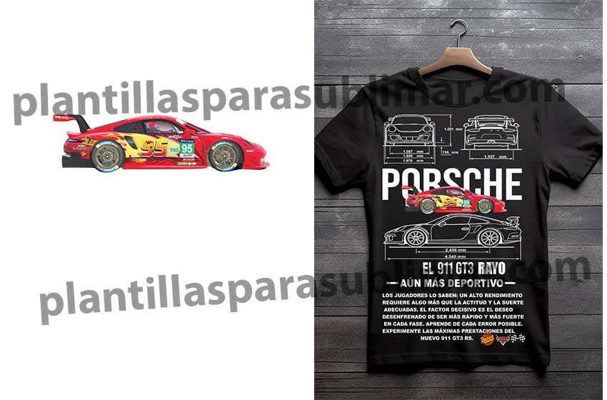 Playera-DTF-rayo-mcqueen-Porsche-plantilla