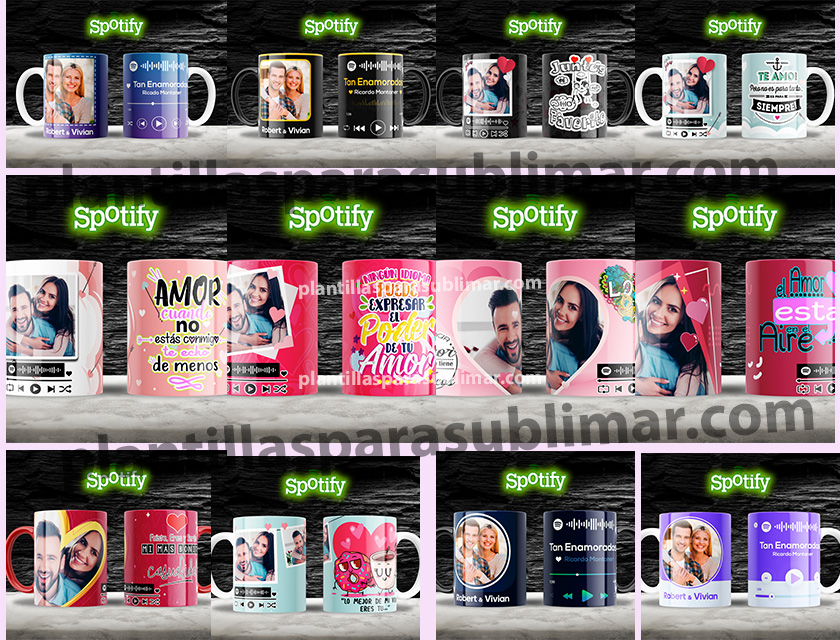 plantillas taza reproductor musica spotify