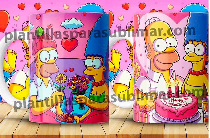 Homero-y-marge-enamorados-plantilla