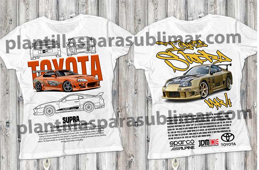 Toyota Supra Plantilla sublimacion playera