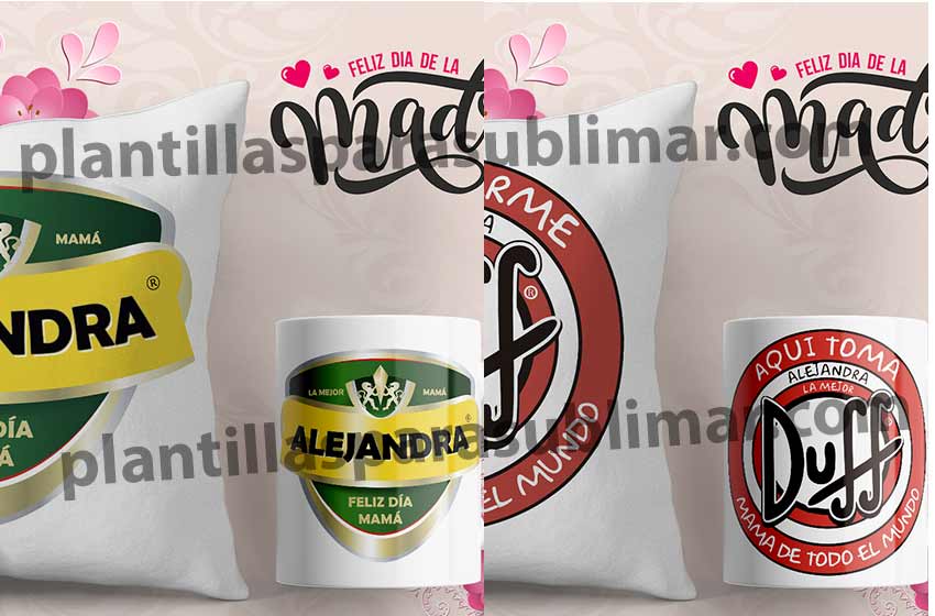 cojin taza cerveza duff dia de la madre