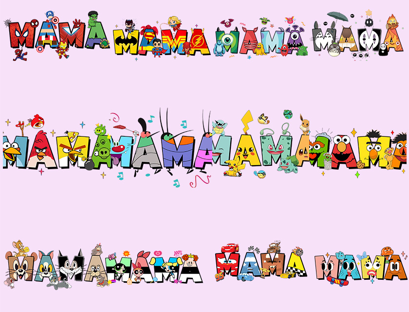mama letras caricaturas 44 diseños