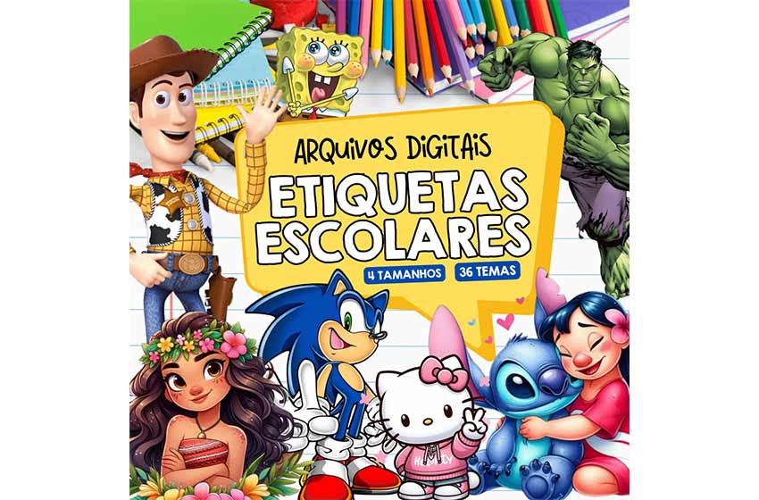 Etiquetas escolares imprimibles 3D