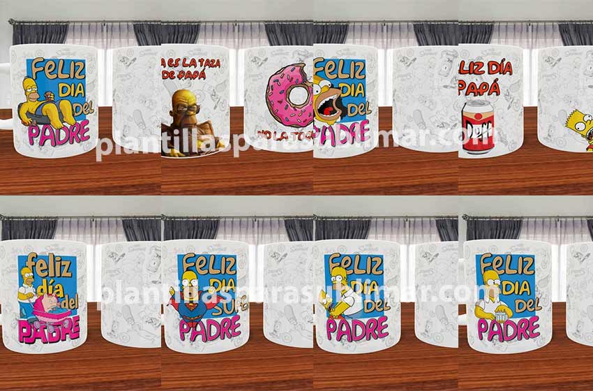 homero feliz dia del padre tazas sublimar