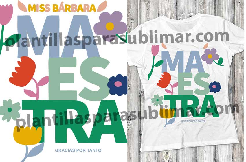 maestra floral Gracias por tanto Vector