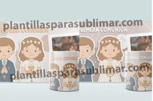 mi primera comunion plantilla taza