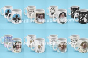 plantillas papa francisco tazas