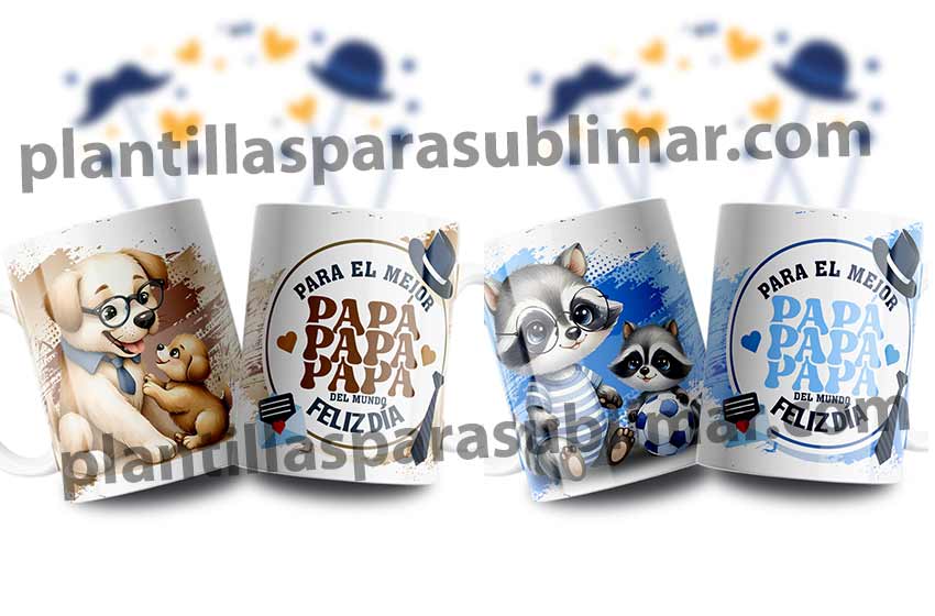 padre-e-hijo-animalitos-cachorro-taza