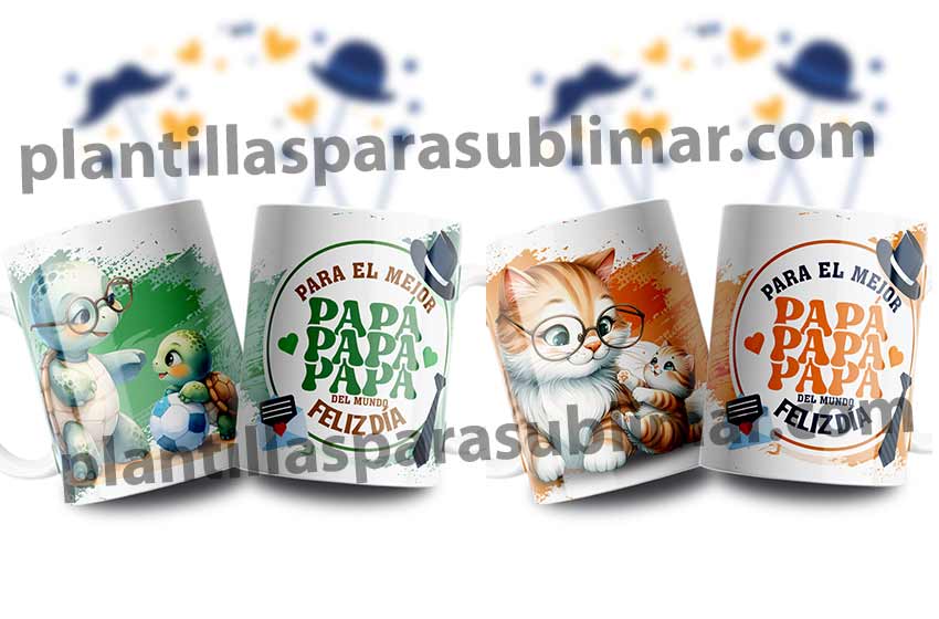 padre e hijo animalitos plantilla