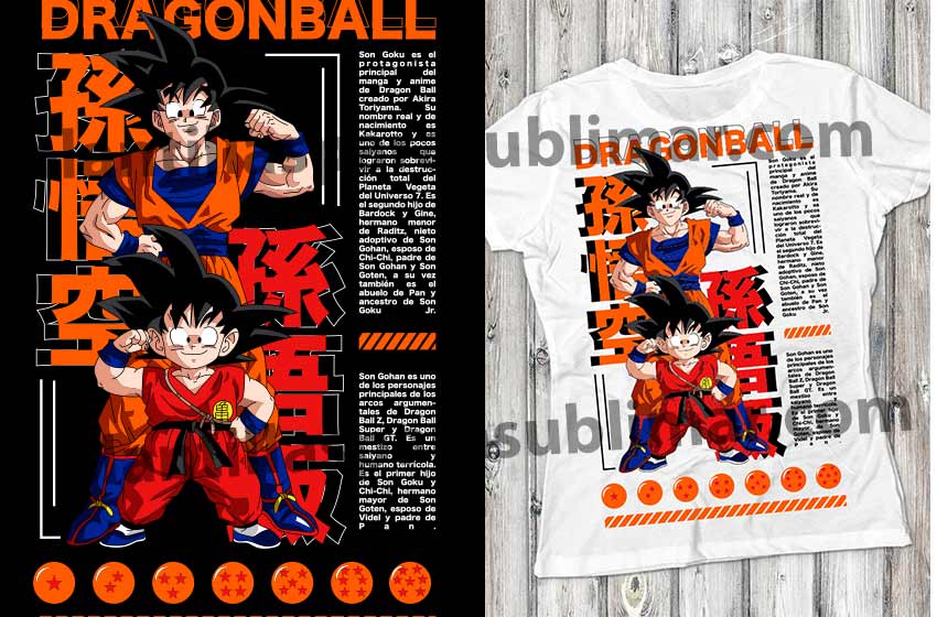 goku y gohan niño sublimacion dtf vector