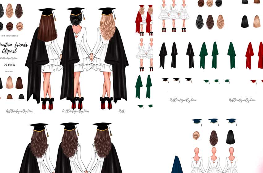 graduadas-amigas-kit-personalizar-png