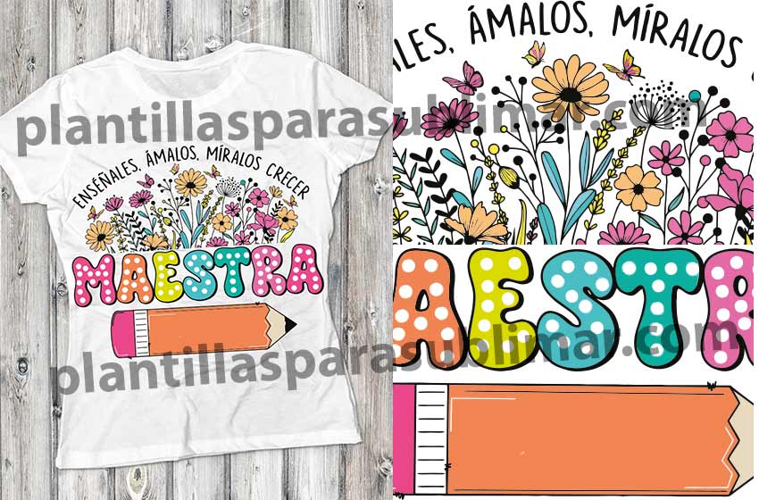 maestra-flores-lapiz-frases-pdf-vector