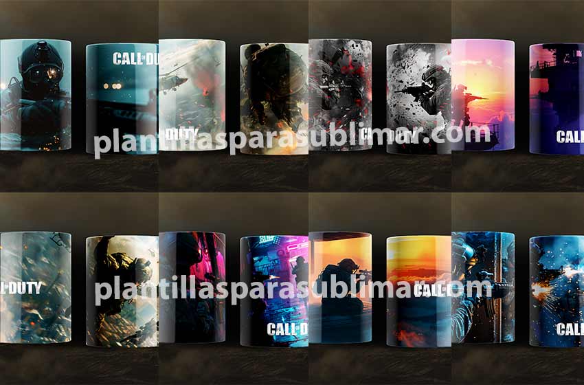 Plantillas call of duty videojuegos taza