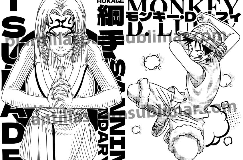 Tsunade-luffy-one-piece-vector