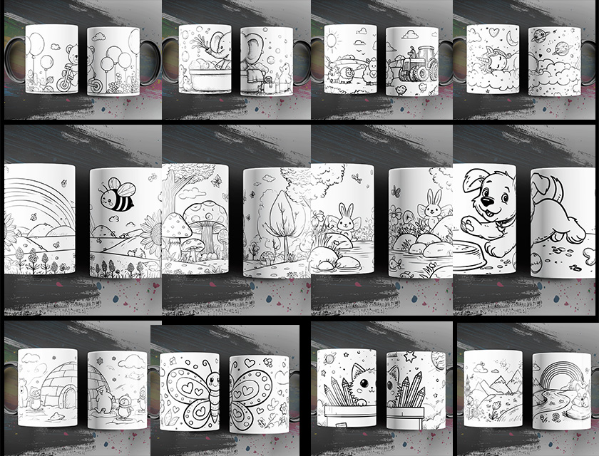 plantillas colorear niños infantil tazas