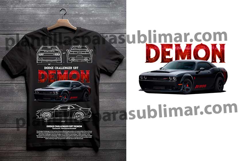 DODGE-SRT-DEMON-PNG-Playera-Dtf