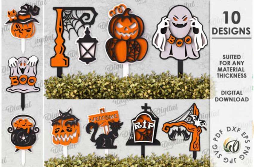 Halloween-adornos-jardin-corte-laser