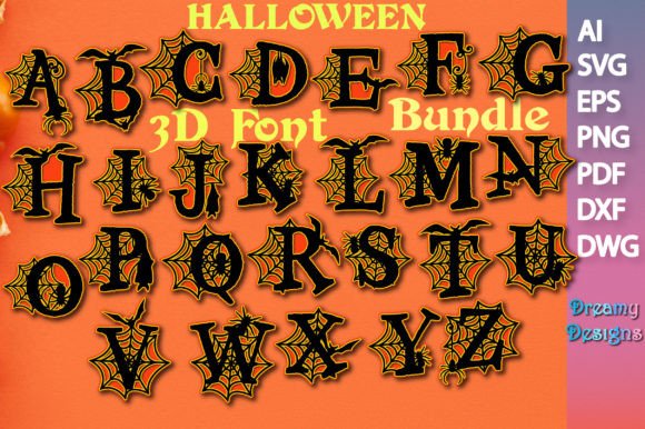 Halloween-3D-Font-Bundle-SVG-Graphics-37265683-1-1-580x386