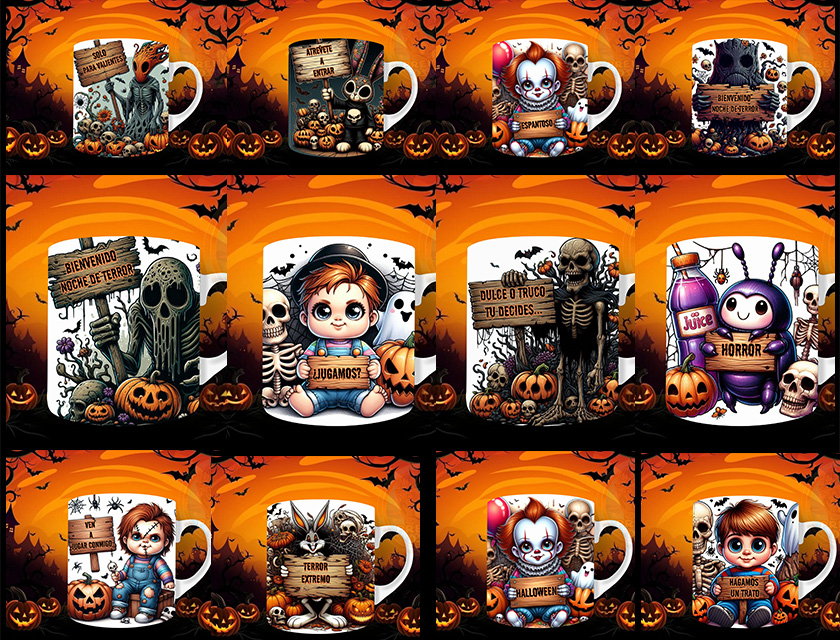 Halloween-Infantil-terror-tazas