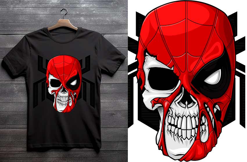 Spiderman-Halloween-skull-pdf-vector