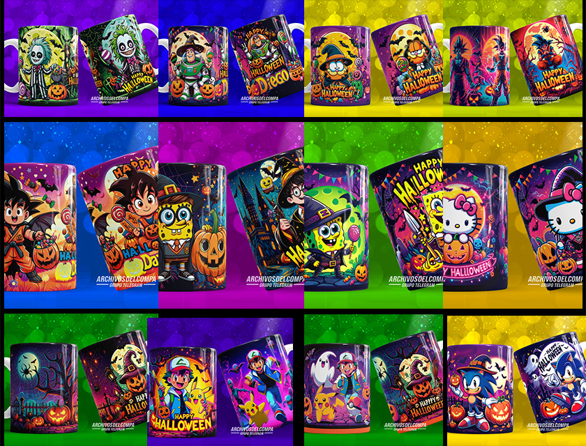 caricaturas-personajes-sublimacion-halloween-tazas