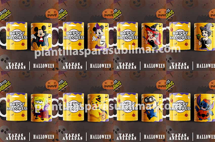 tazas-halloween-caricaturas-sublimar