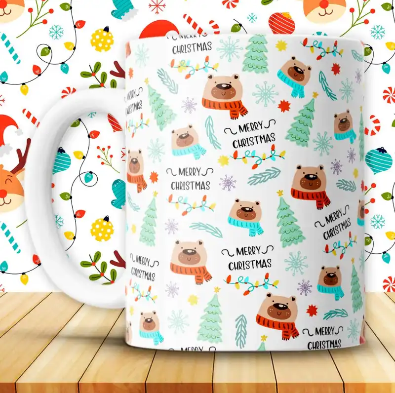 12 plantillas patrones navideños tazas
