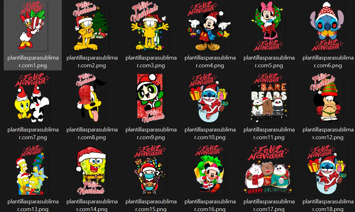 25 personajes navideños Caricaturas png