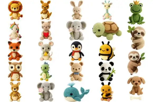 animales de ganchillo tejido crochet 25 png