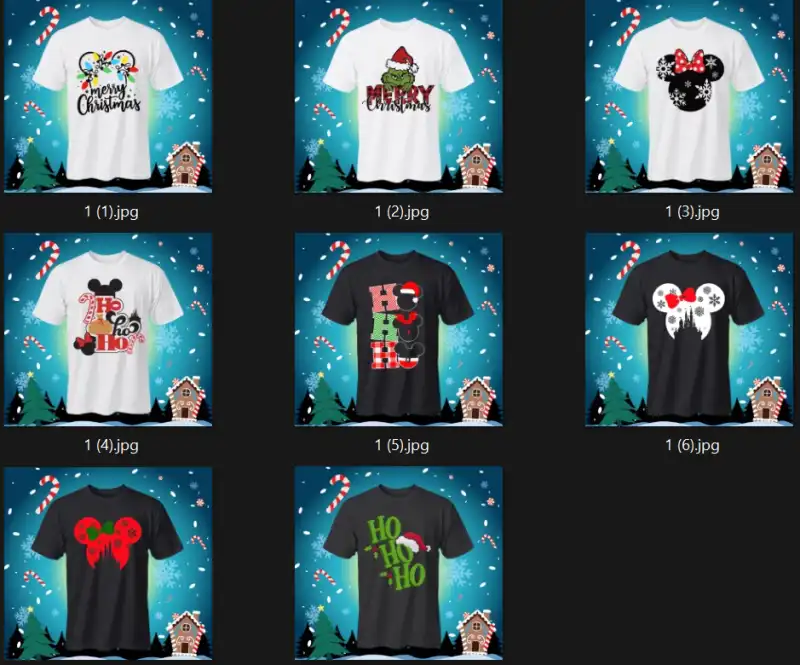 cabezas disney mickey ho ho ho Navidad 8 diseños